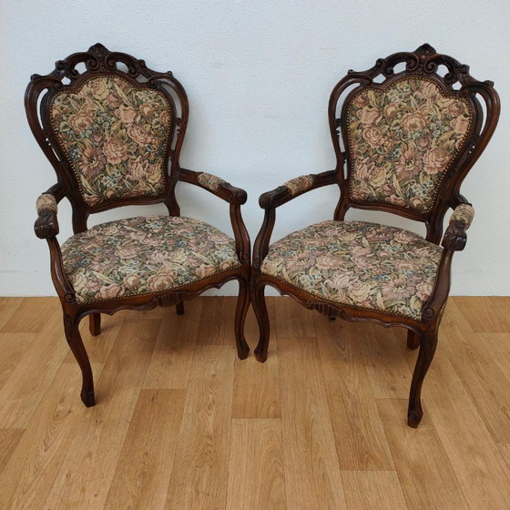 Set di sedie e poltrone vintage francesi Luigi XV Gobelin – Textile (photo 2 of 20)