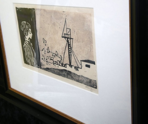 Image 1 of Teuber, Hermann - Am Kanal - Litografía - enmarcada - firmada a mano