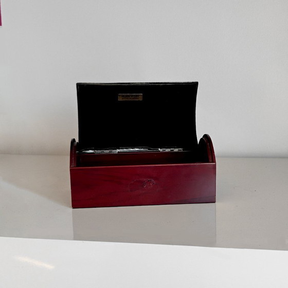 Image 1 of WOODEN BOX WITH STERLING SILVER LID