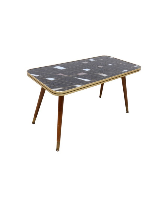 Vintage Beistelltisch mit Glasplatte, 1950er Jahre – bijzettafels, Wood