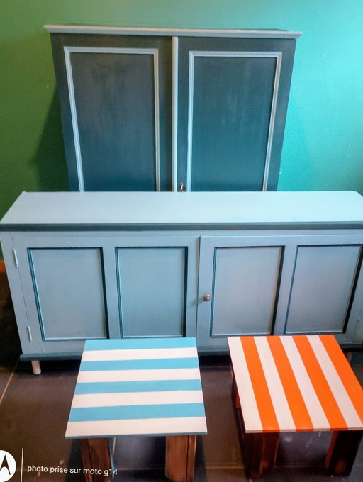 renoviertes Holzsideboard