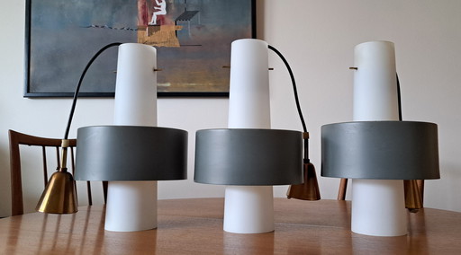 3 lampade a sospensione vintage di metà secolo – Classici del design anni '70