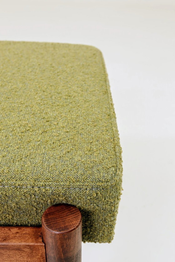 Image 1 of Kids stools set of 2 green orange bouclé children chairs 