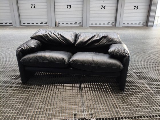 Image 1 of Cassina Maralunga 2 zits zwart leer