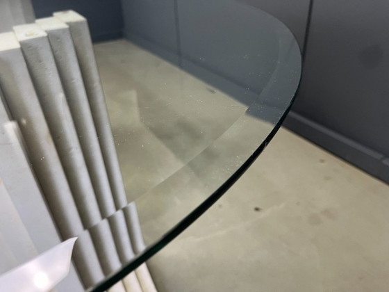 Image 1 of Table à manger vintage en travertin de style Carlo Scarpa, années 1970