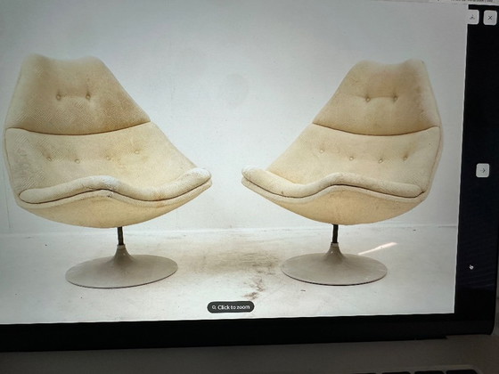 Image 1 of Geoffrey D. Harcourt para Artifort, dos sillones 591 con reposapiés (década de 1960)