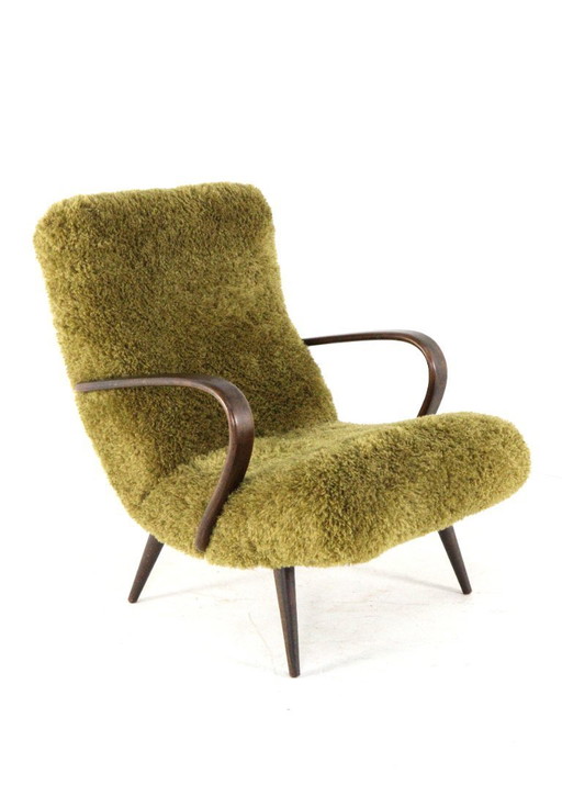 Vintage fauteuil Doodly gestoffeerd harig fluffy