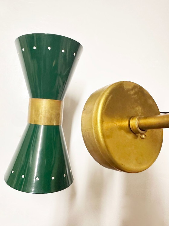 Par de apliques de pared "Diabolo", diseño de los años 50. – Brass, Metal (photo 12 of 15)