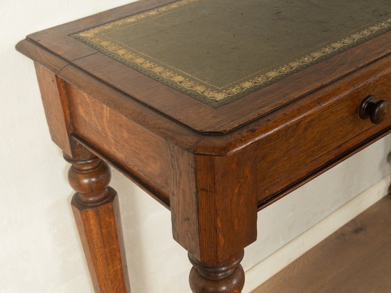 Antique Console Table with Fine Leather Writing Surface – Wood (photo 6 of 8)
