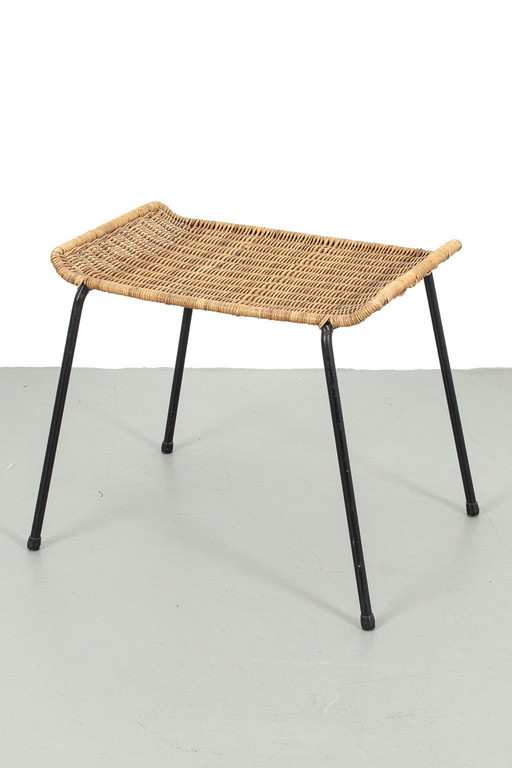 Draadframe kruk met rotan