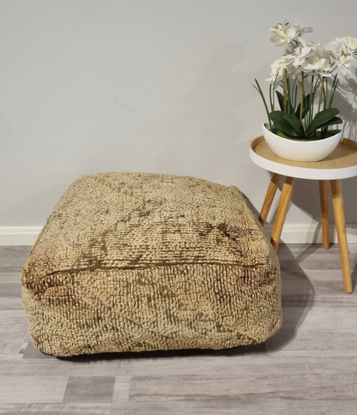 Pouf berbère vintage, coussin marocain