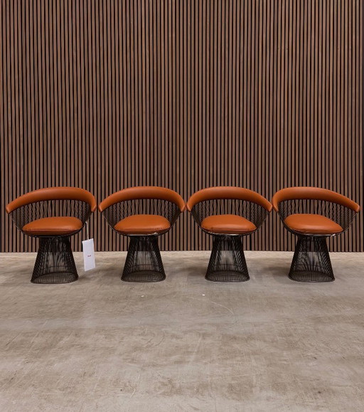 Sedia Knoll Warren Platner - Pelle Volo color cognac