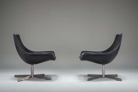 Image 1 of Set di poltrone in pelle di Rodolfo Dordoni per Matteo Grassi, anni '90