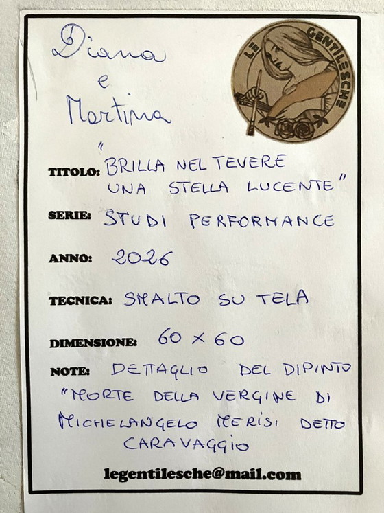 Image 1 of Brilla nel Tevere una stella lucente" 85x85 cm