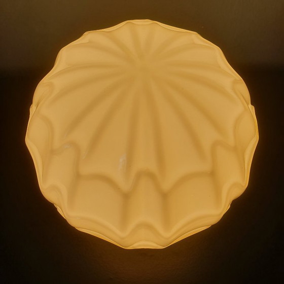 Image 1 of Groene / mint kleurige glazen plafondlamp - Thabur Den Haag. size Small