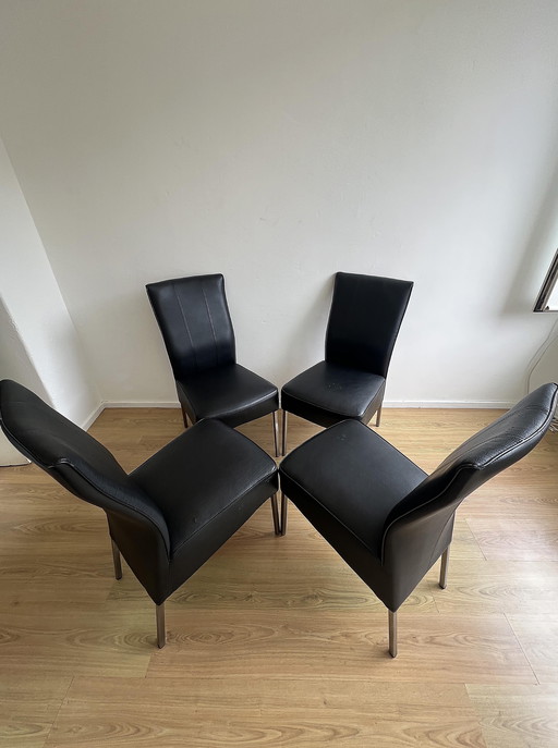 4 x Leather diningroom chairs 
