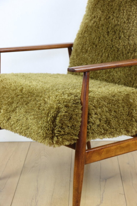 Image 1 of Poltrona 'Lis', anni '70, marrone vintage kaki/oliva, design bouclé Rudy, Henryk Lis - 2 pezzi disponibili