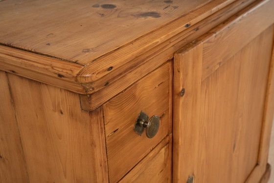 Antieke grenen Biedermeier kast met vier laden – Opbergkast, Hout (photo 12 of 15)