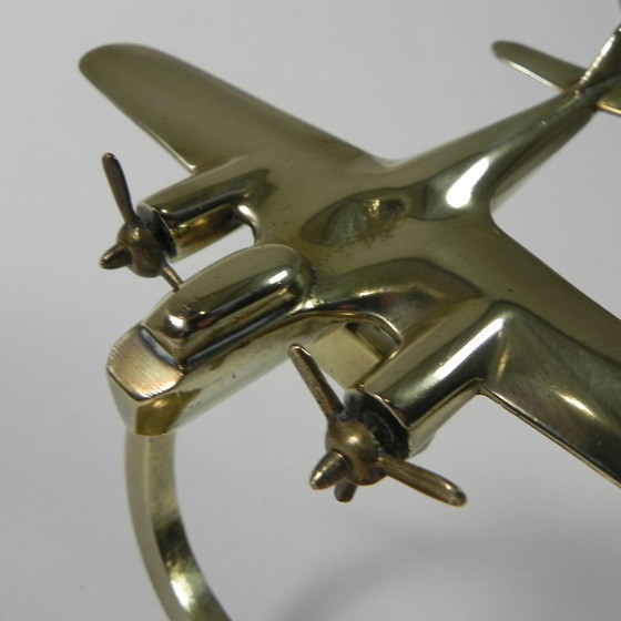 Image 1 of Messingmodell eines Mosquito-Flugzeugs, 1960er Jahre