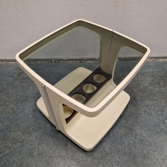 Image 1 of 70s bar cart coffee table drinks table spaceage
