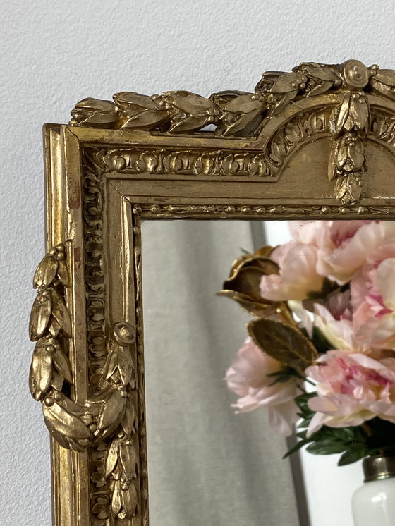 Image 1 of Antique Golden Wooden Mirror