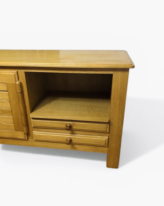 Image 1 of Zeldzaam dressoir van massief eikenhout van Guillerme & Chambron