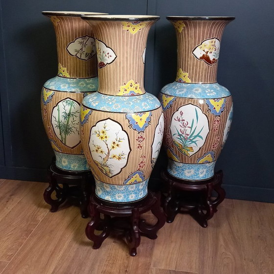 Image 1 of Set of three Bien Hoa vases