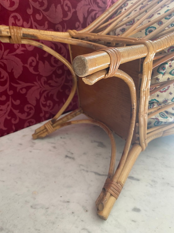 Rattan Sewing Box, Provençal Print Fabric, 1960s-1970s – Decorative Objects, Mid Century Modern (photo 4 of 7)