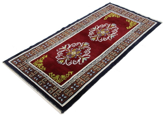 Image 1 of Original Hand-Knotted Old Chinese Peking Art Modern Rug 190 x 90 cm