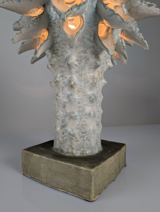 Image 1 of Lichtsculptuur van geglazuurd keramiek door Birthe Aksby, Denemarken, jaren 1970