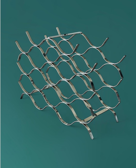 Image 1 of Designer Wijnrek Staal voor 17 Flessen Flessenhouder