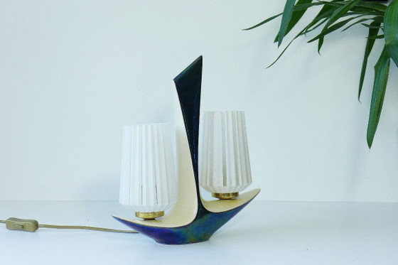 Rare vintage Art Deco table lamp, Verceram France, 1950s/60s – Glass, Ceramic (photo 10 of 10)