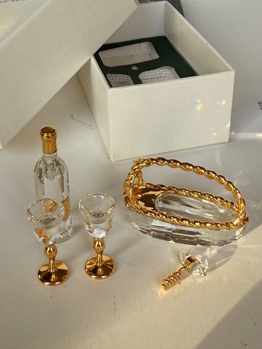 Swarovski miniature wine set
