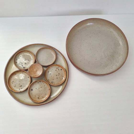 Image 1 of IMPORTANT VINTAGE 1970 PYRITE STONEWARE SERVING PLATTER LA BORNE 70S 1970S