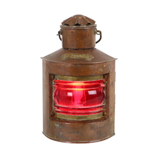 Small Ship's Lamp Mr Portside Copper Maritime 24cm – tafellampen, Glass