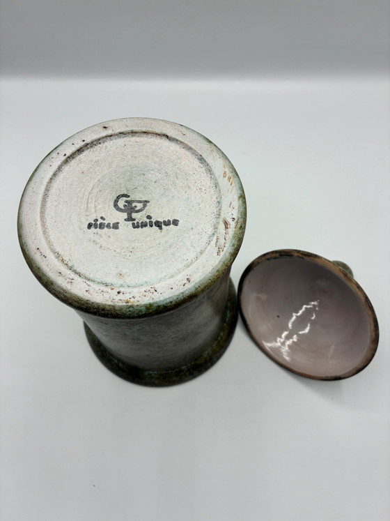 Vaso da erborista MINT – Gres lavorato a mano e firmato GP – Pezzo unico – Oggetti decorativi (photo 6 of 7)