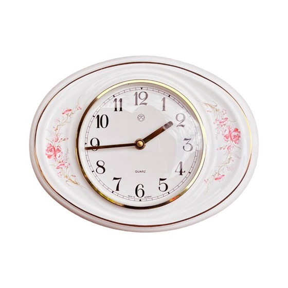 Image 1 of Wallendorfer Porzellan porcelain wall clock, Germany 1980s quartz