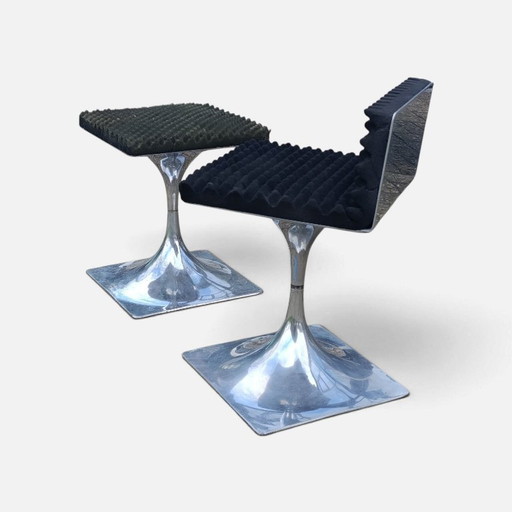 Roger Tallom M400 Low Chair 1960s Lcloche France Chair Only – stoelen fauteuils, Metal, Aluminium