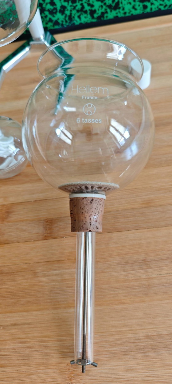 Image 1 of Cafetière à siphon Hellem France vintage — 4/6 tasses — dans sa boîte d'origine, jamais utilisée