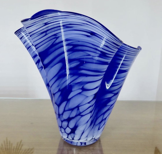 Image 1 of Large Murano Glass "Mouchoir" Vase. Vintage