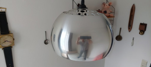 Vintage Aluminum metal pendant lamp 1970s
