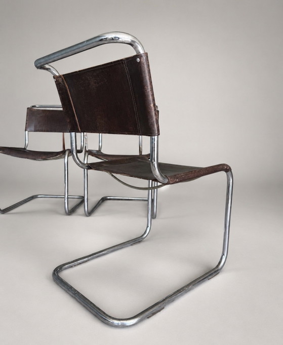 Image 1 of 3x Vintage Mart Stam S33 Cantilever Chair by Thonet