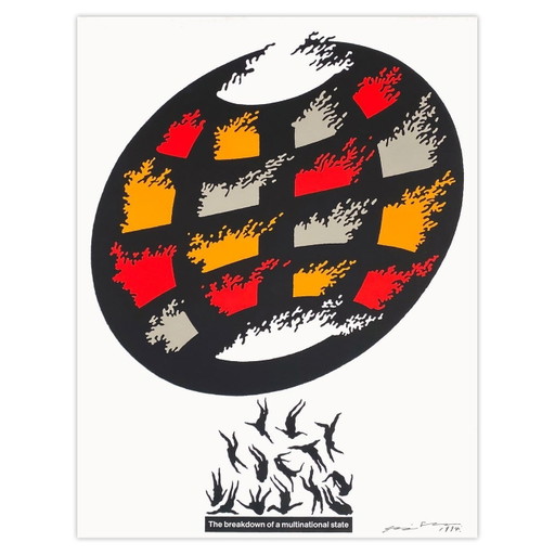 Shigeo Fukuda Poster The Breakdown of a Multinational State 1994 – Paper (photo 2 of 5)