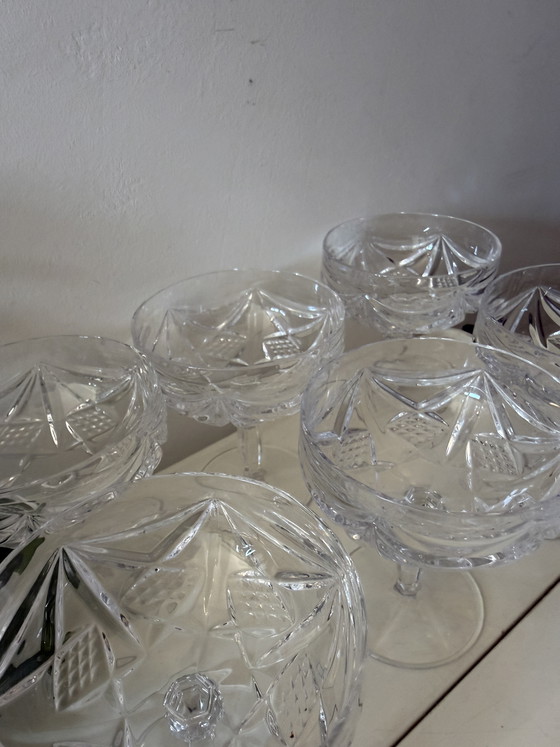 Image 1 of Set of 6 crystal coupe glasses