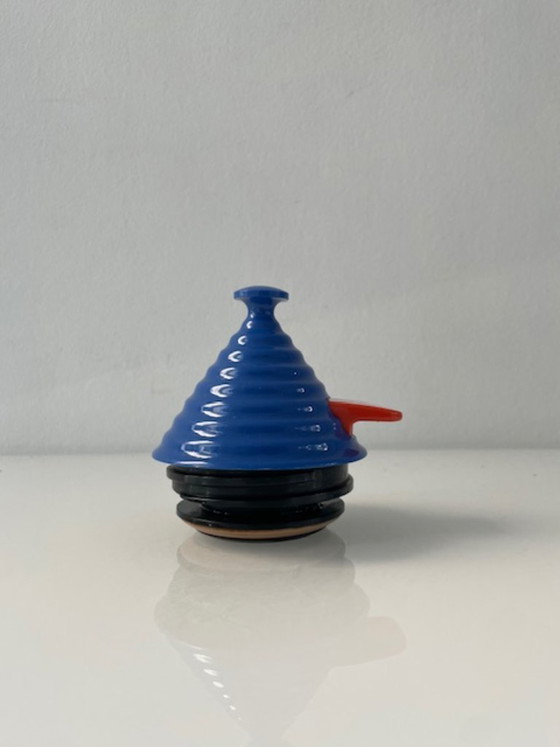 Image 1 of Bouteille isotherme vintage Leifheit Vivatherm bleue Memphis