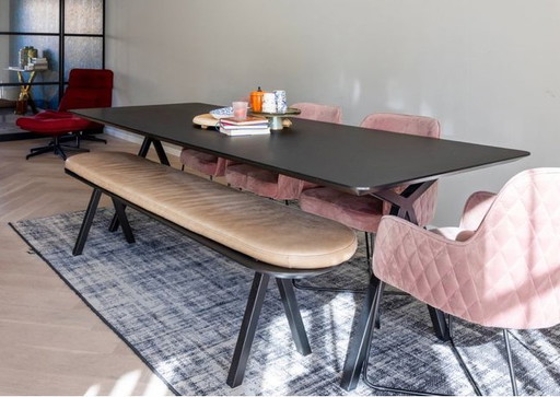 Studio Henk table with bench (including leather cushion)