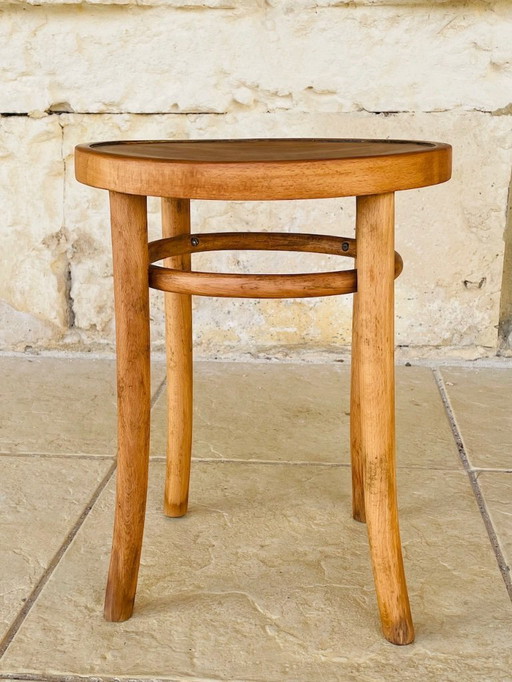 Sgabello in legno curvato di Thonet per FMG Polonia, circa anni '30