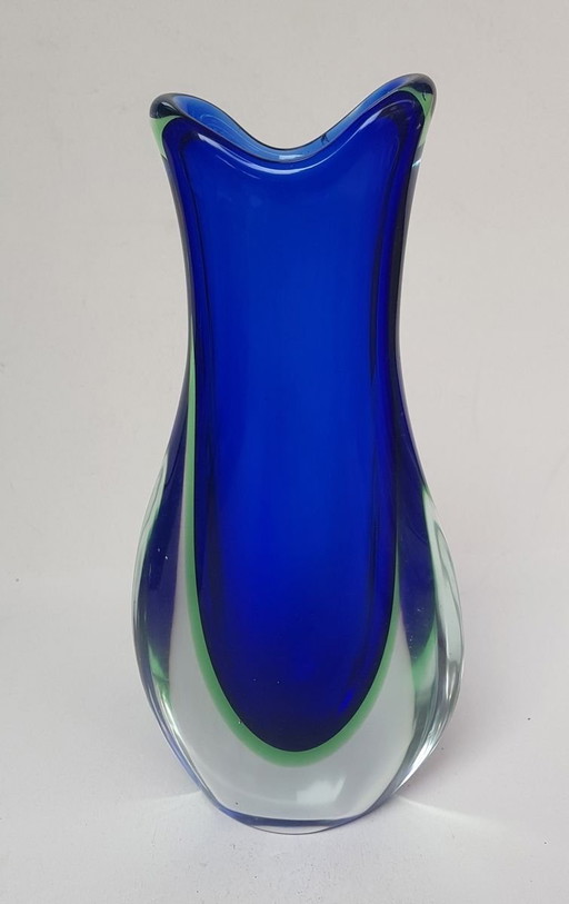 Sommerso Murano Glass Vase By Flavio Poli, 1960S