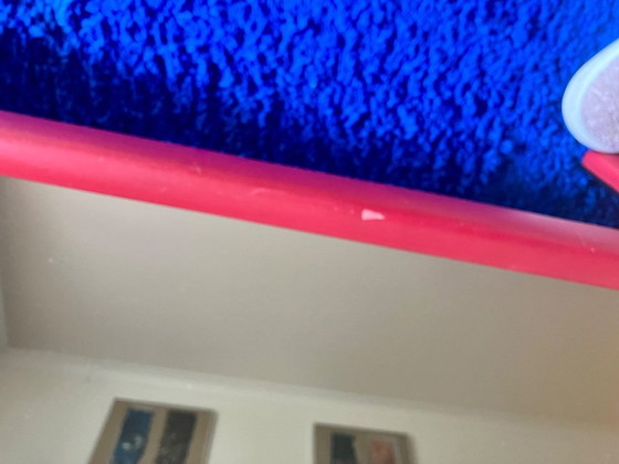 Image 1 of Rara Mesa de café de cuero rojo - Poltrona Frau para Luigi Massoni