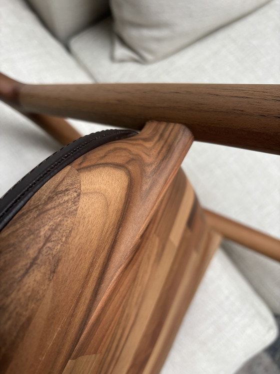 Image 1 of Artisan Neva Chairs Walnut Matte Lacquer ICM Zenith Leather